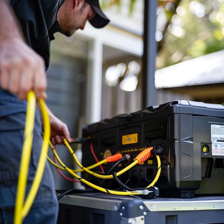 Portable backup power unit during an outage